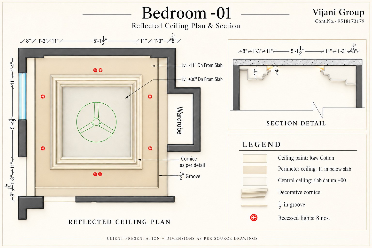 Bedroom 01 ceiling plan