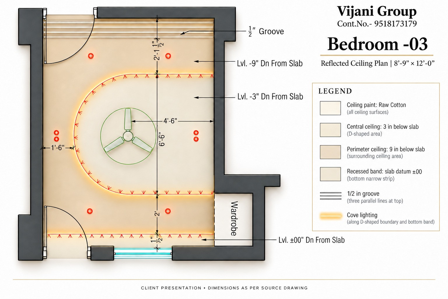 Bedroom 03 ceiling plan