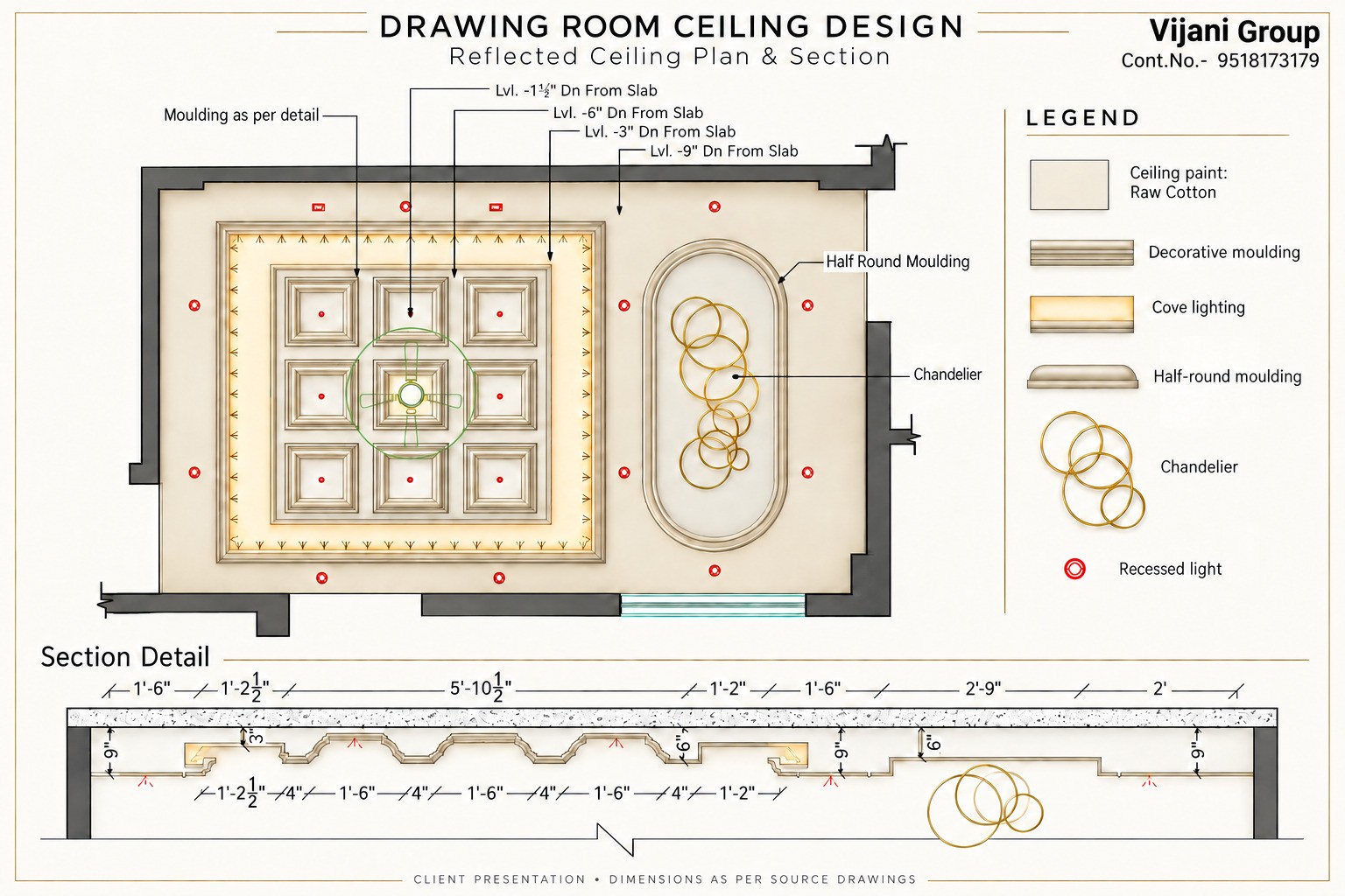Drawing room ceiling design